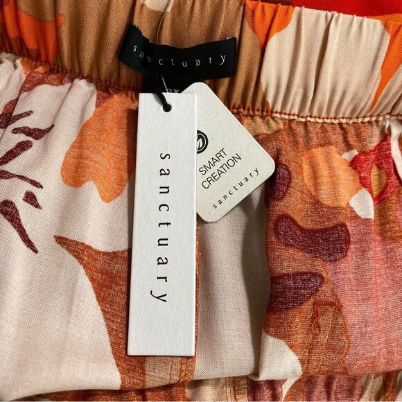 Sanctuary Orange Patterned Shorts Size 2X Pockets NWT High Waist - Picture 8 of 9
